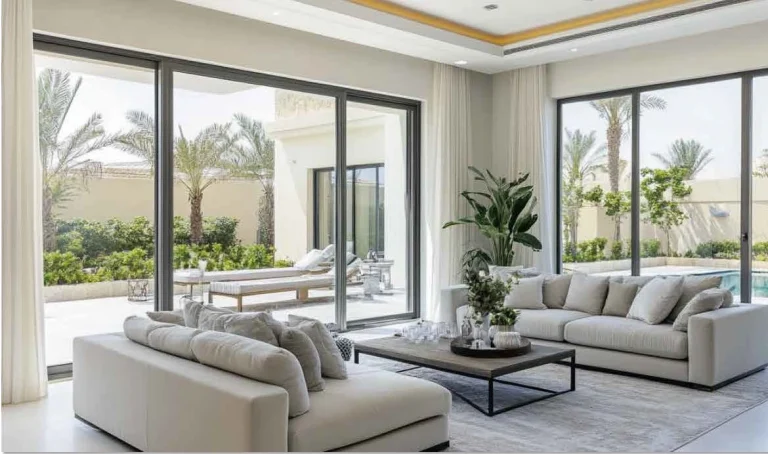 White Frame Sliding Door