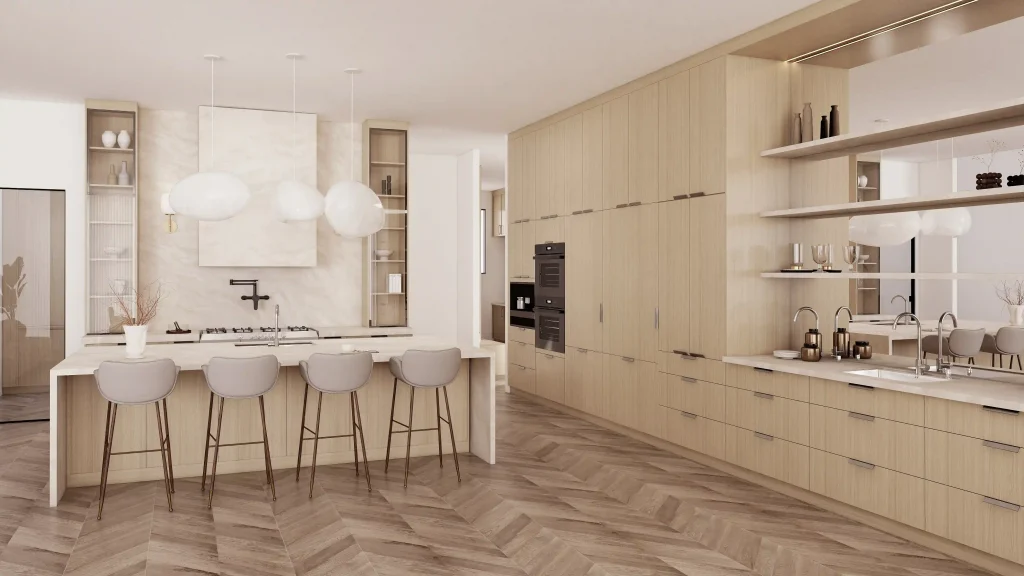 Modern White Oak Kitchen Cabinets