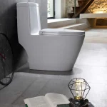 Stylish one piece toilet design with sleek lines from a top sanitary ware manufacturer