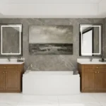 Sanitary Ware 18 Warm Walnut Vanity in Contemporary Marble Oasis scaled 1