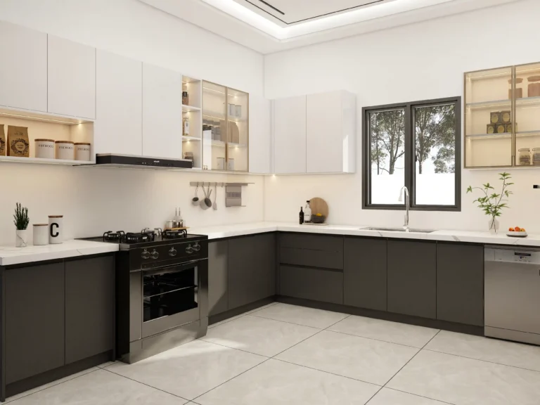 dark bottom cabinets light top two tone kitchen cabinets in modern kitchen layout