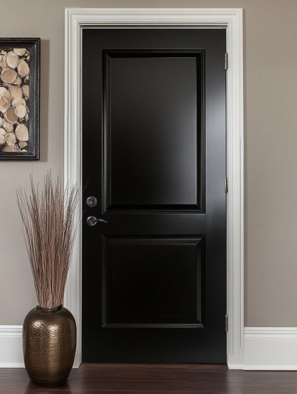 أبواب داخلية سوداء غير لامعة تضفي لمسة عصرية فاخرة على منزلك.