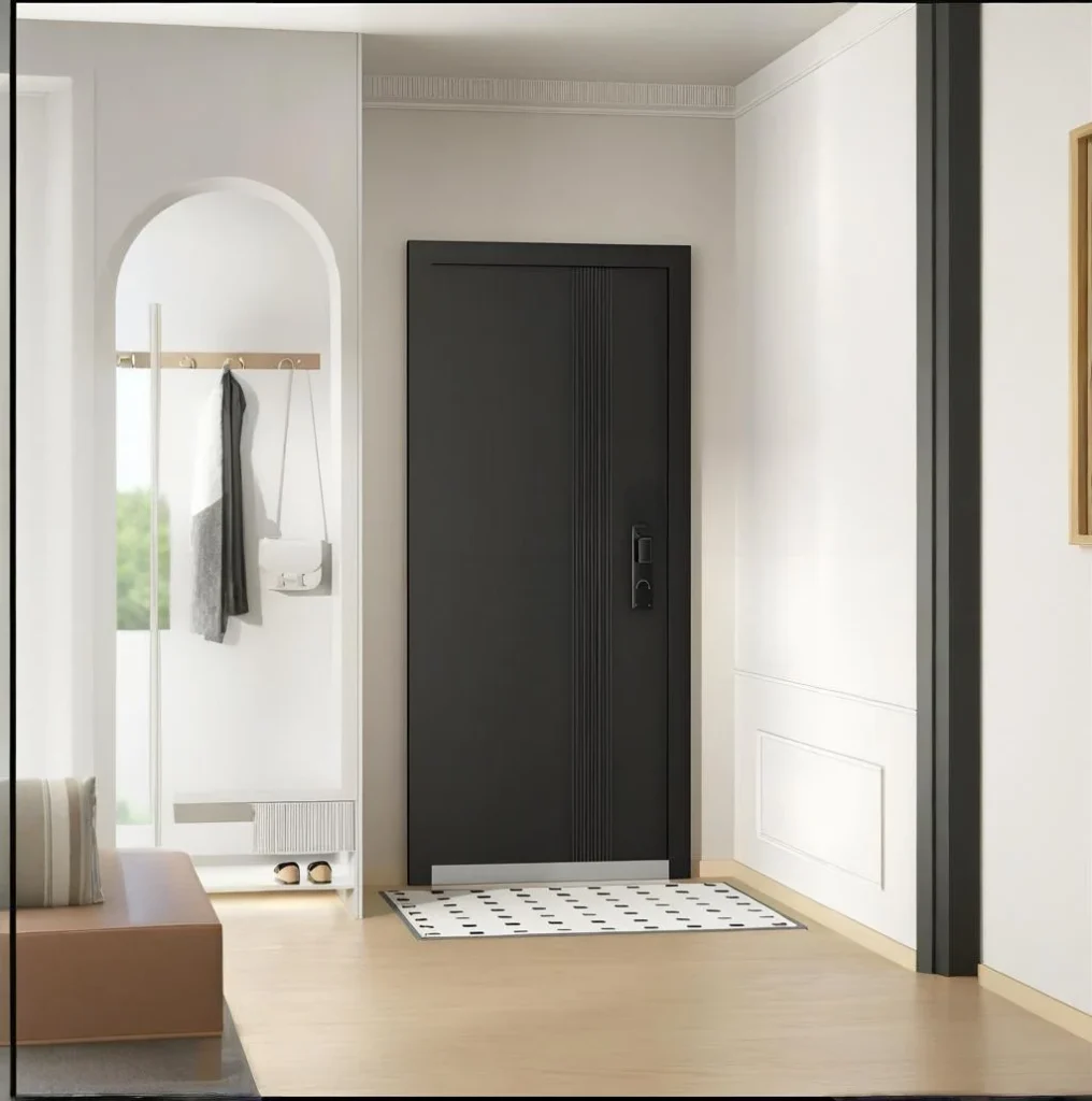 أبواب داخلية حديثة باللون الرمادي الداكن تضفي لمسة عصرية أنيقة وعصرية على أي منزل.